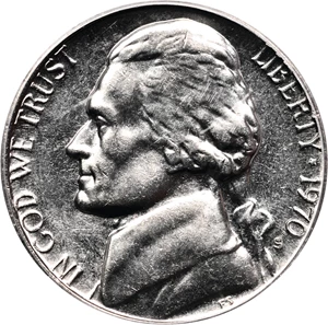 image for: 1970-S Jefferson Nickel. MS-65 FS (PCGS).