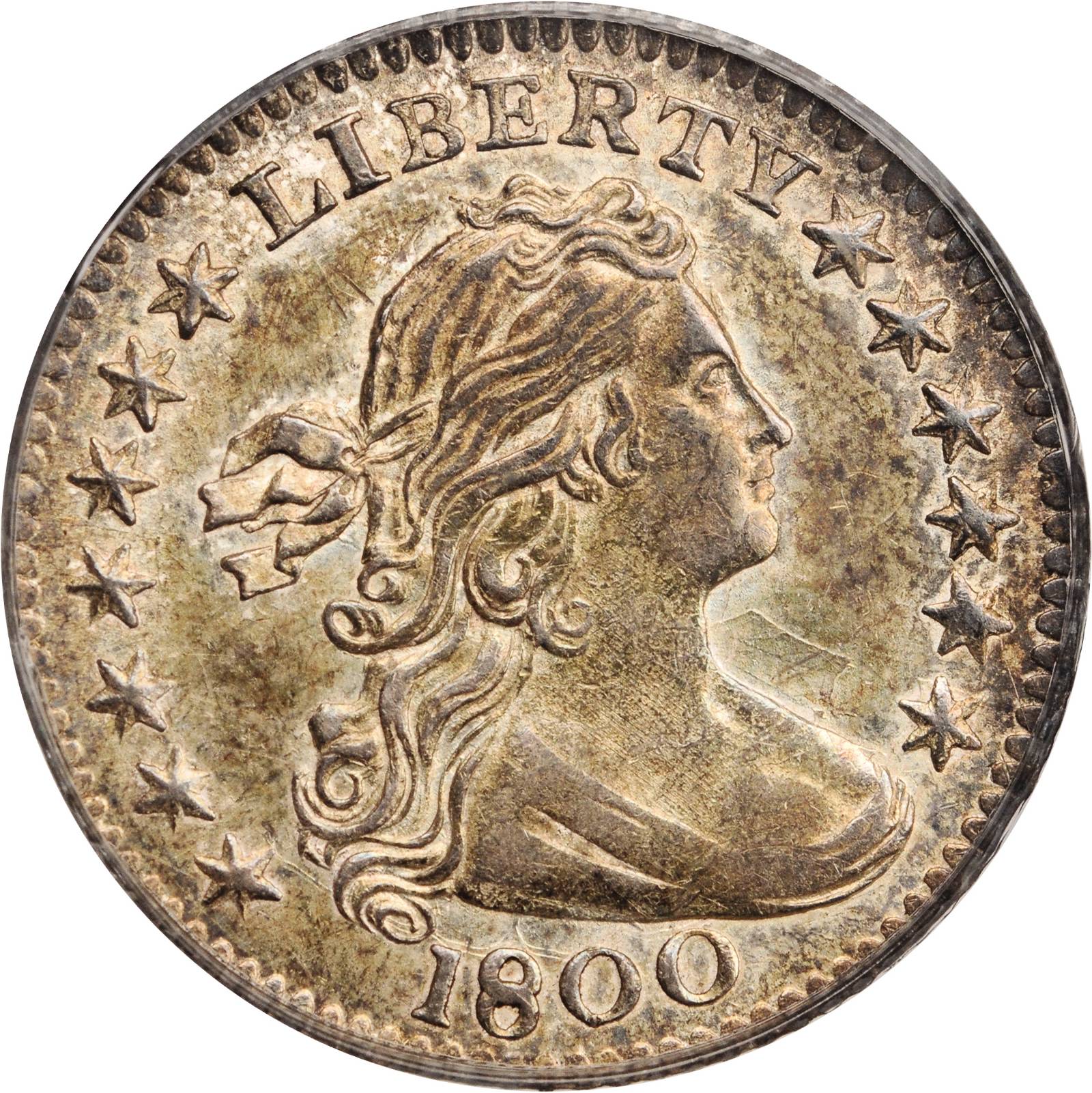 image for: 1800 Draped Bust Half Dime. LM-1, V-1. Rarity-3. MS-64 (PCGS). Secure Holder.