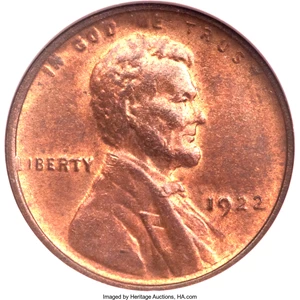 image for: 1922 No D 1C Strong Reverse MS64 Red and Brown NGC. FS-401. Die Pair 2. ...