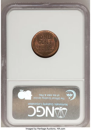 image for: 1922 No D 1C Strong Reverse MS64 Red and Brown NGC. FS-401. Die Pair 2. ...