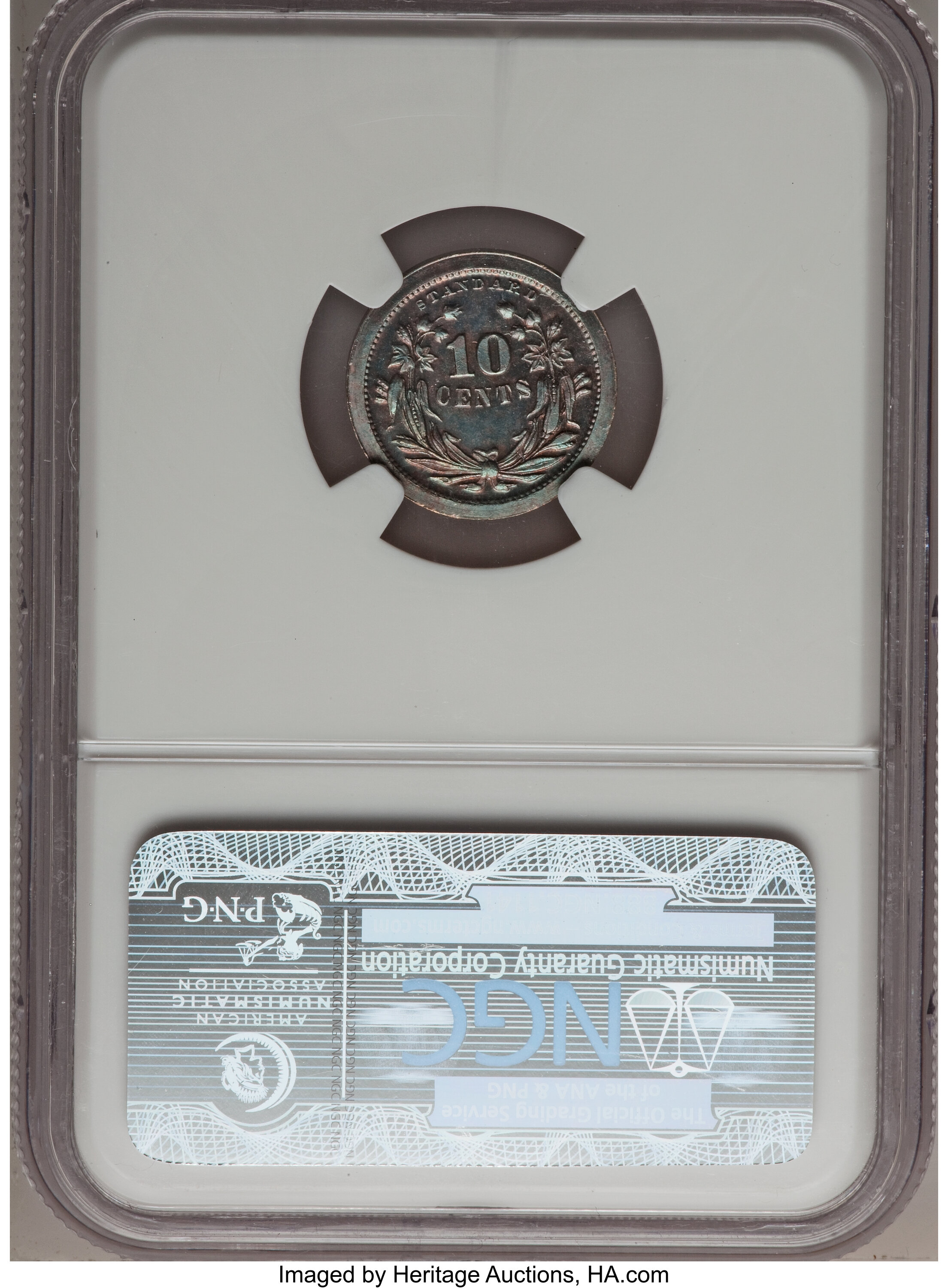 image for: 1870 10C Standard Silver Ten Cents, Judd-828, Pollock-918, High R.6, PR65 Brown NGC....