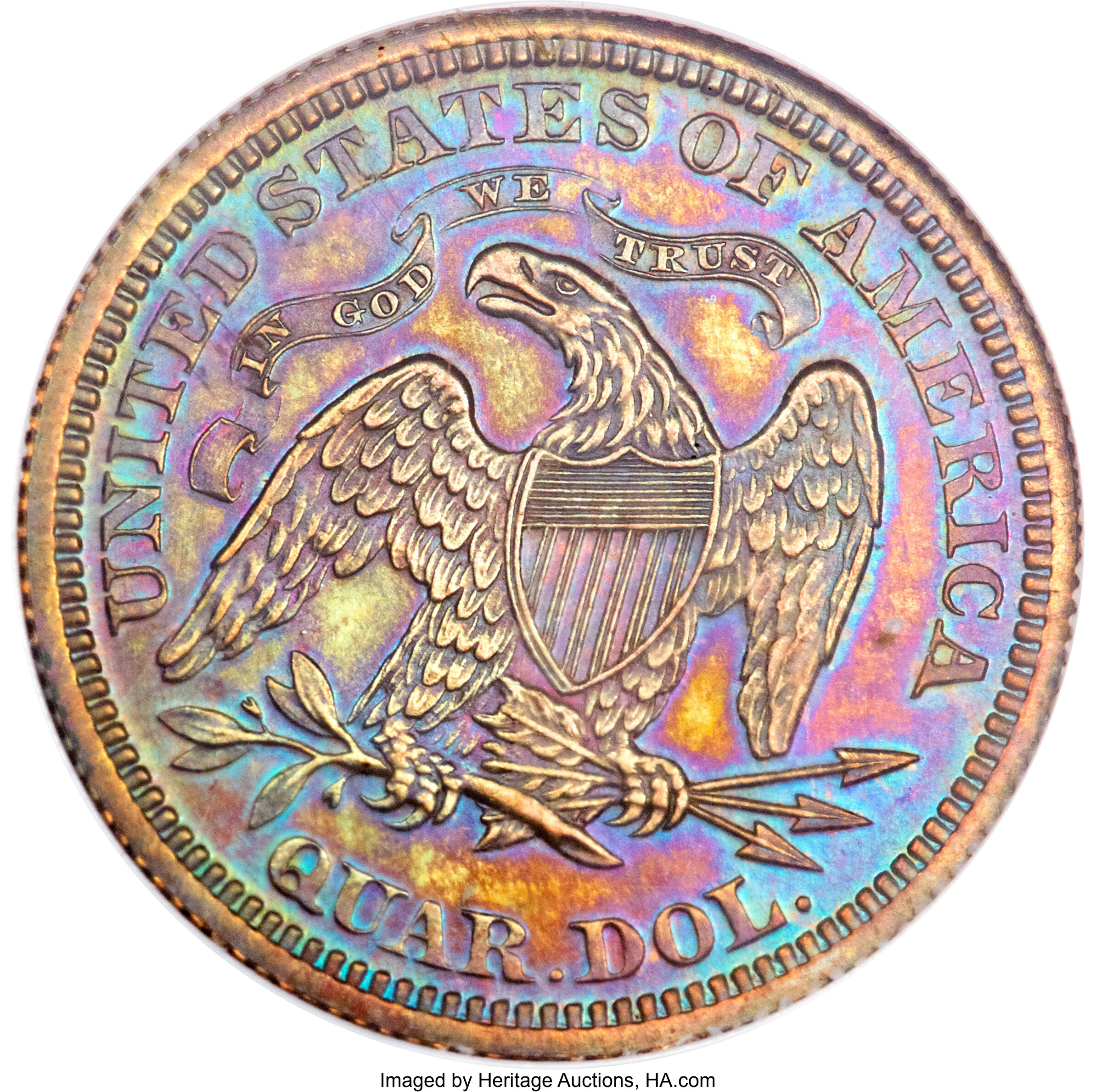 image for: 1870 25C Quarter Dollar, Judd-884, Pollock-982, R.7, PR66 Red and Brown NGC....