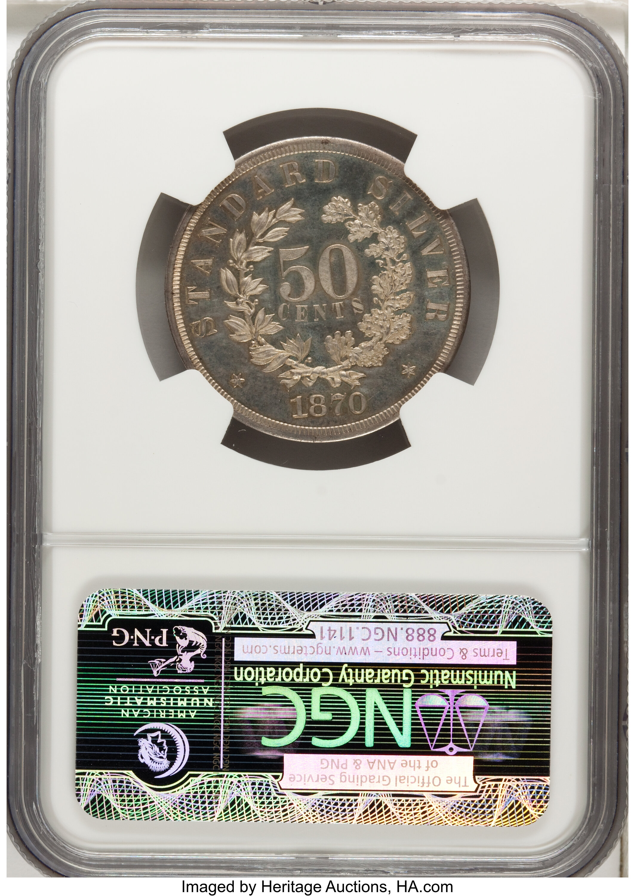 image for: 1870 50C Standard Silver Half Dollar, Judd-970, Pollock-1081, R.8, PR63 Cameo NGC....