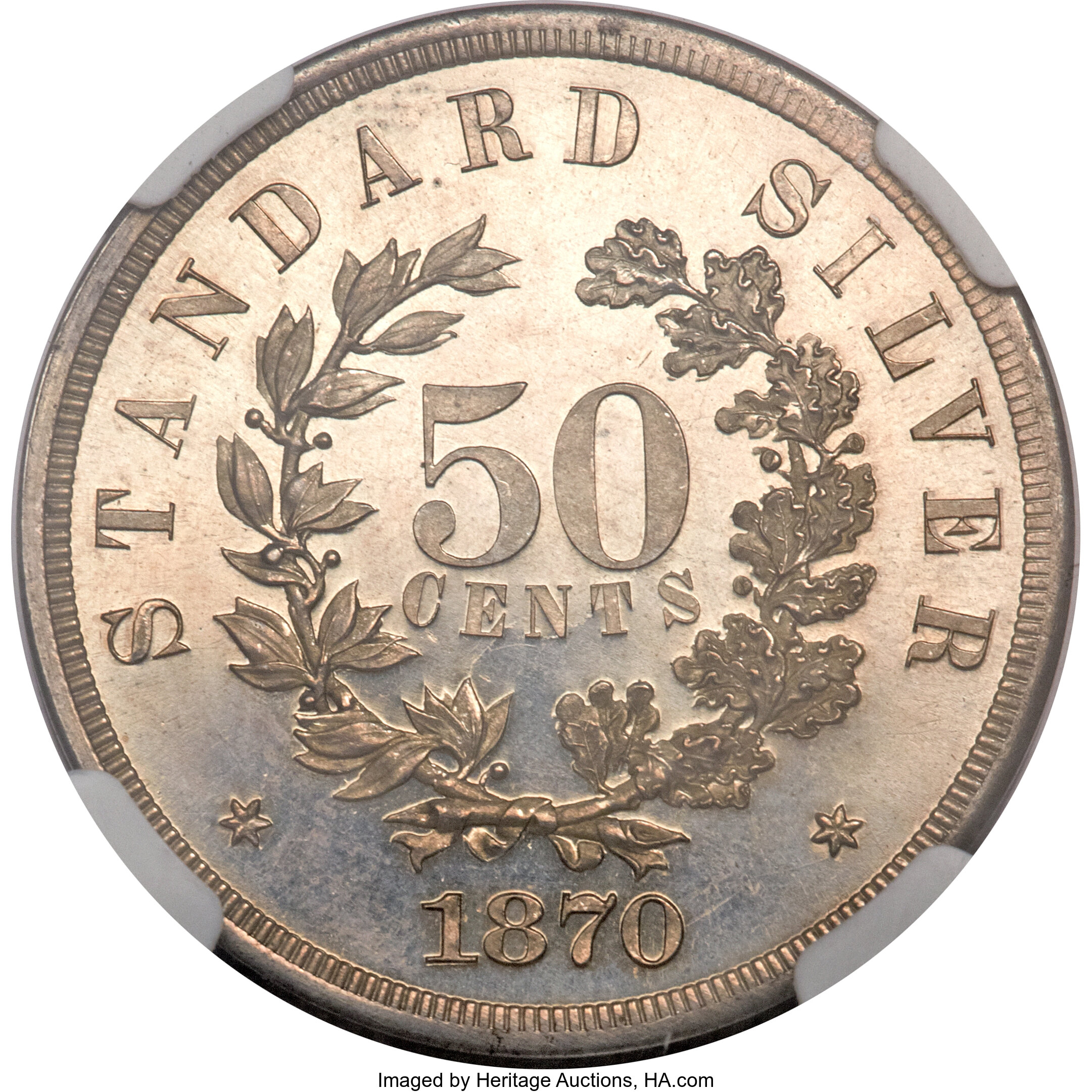 image for: 1870 50C Standard Silver Half Dollar, Judd-970, Pollock-1081, R.8, PR63 Cameo NGC....