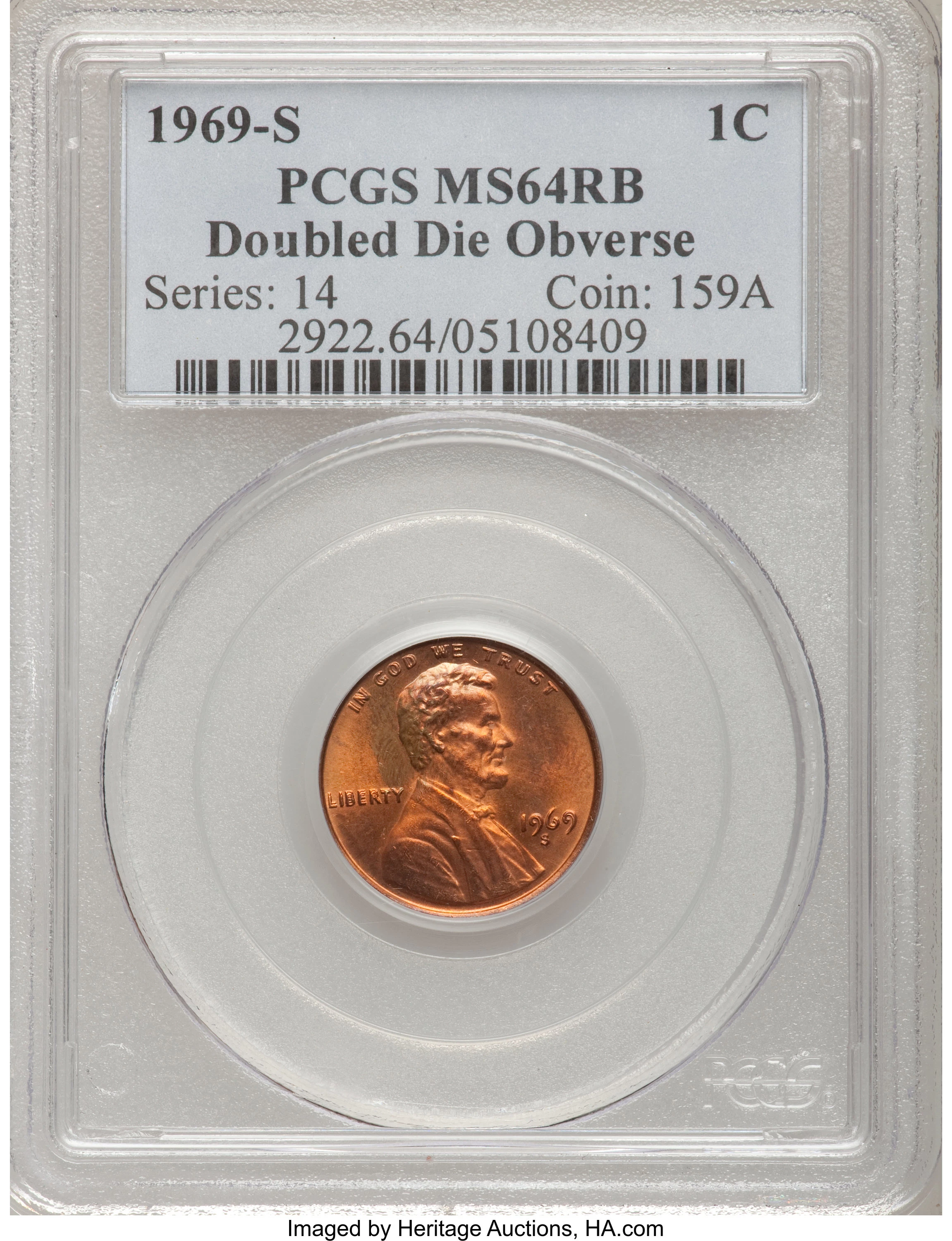 PCGS Variety Attribution  1969-S Doubled Die Obverse Cent 