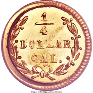 image for: 1872 25C Liberty Round 25 Cents, BG-816, R.6, MS65 PCGS....