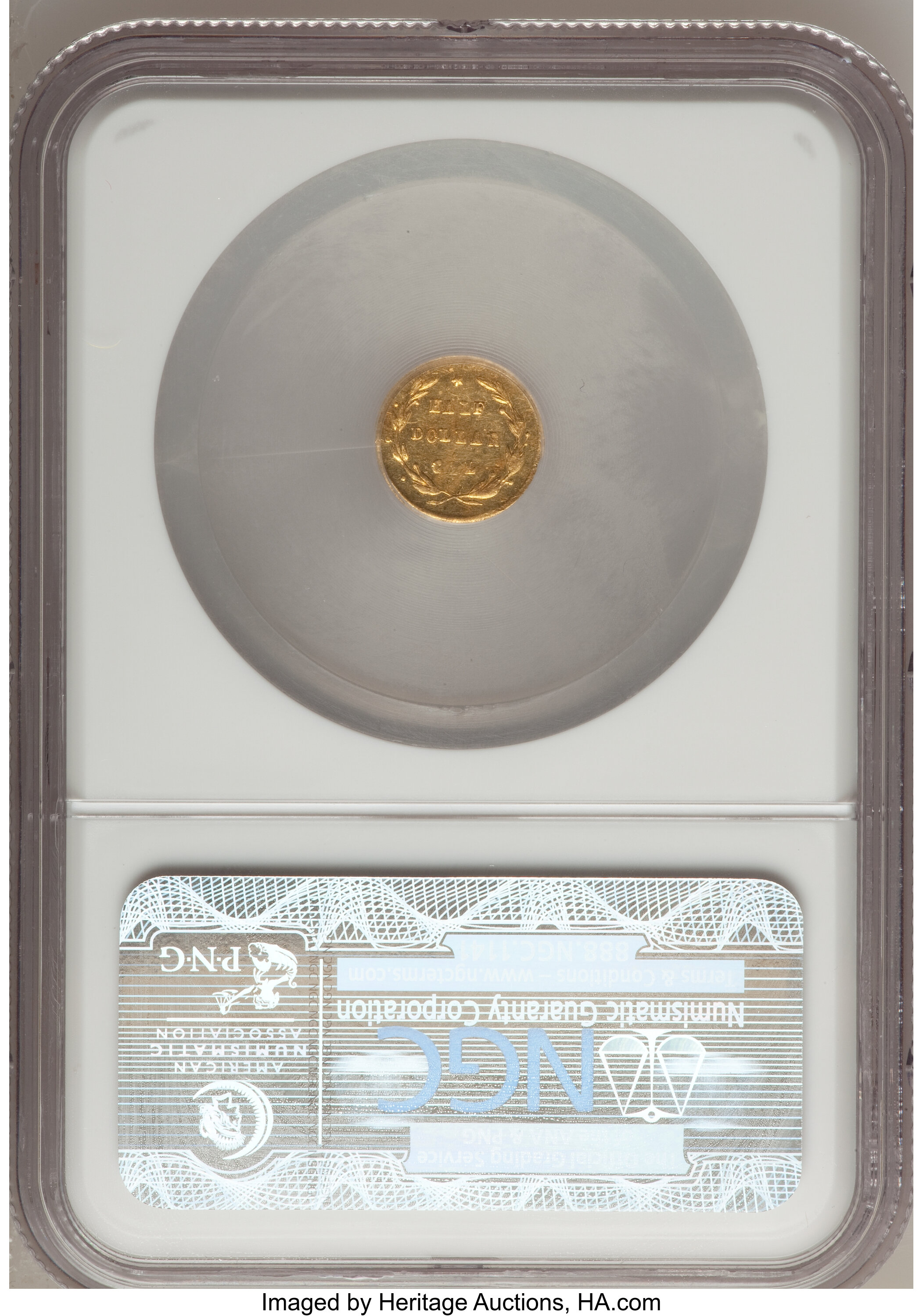 image for: 1871 50C Liberty Round 50 Cents, BG-1030, R.6, AU55 NGC. NGC Census: (0/1). PCGS Population (2/9).   (#10859)...