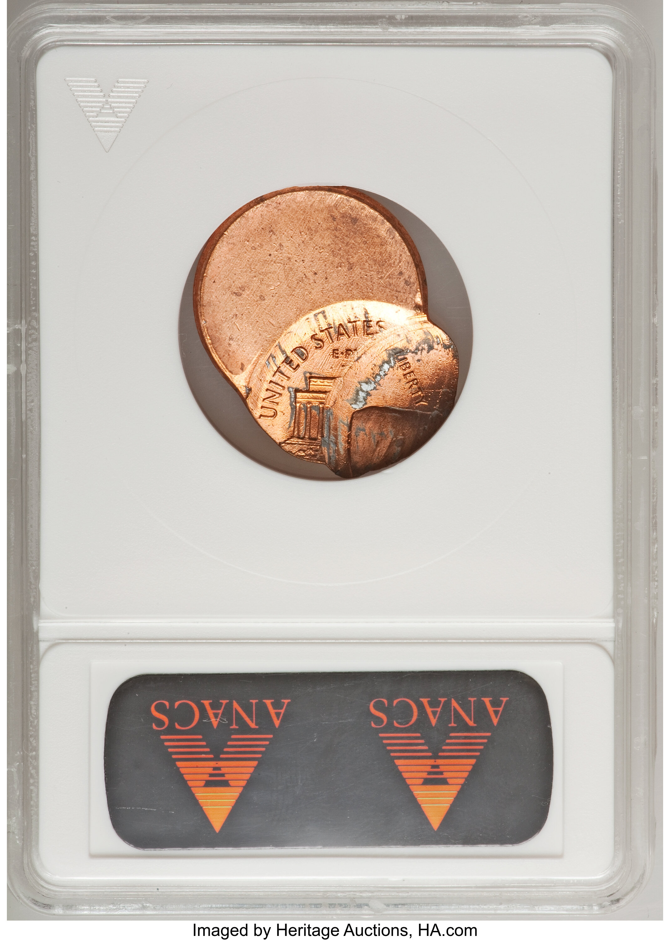 image for: ND 1C Lincoln Cent O/C Flipover DBL Strk MS63 Red ANACS. NGC Census: (1887/178734). PCGS Population (4166/242410).   (#2419...