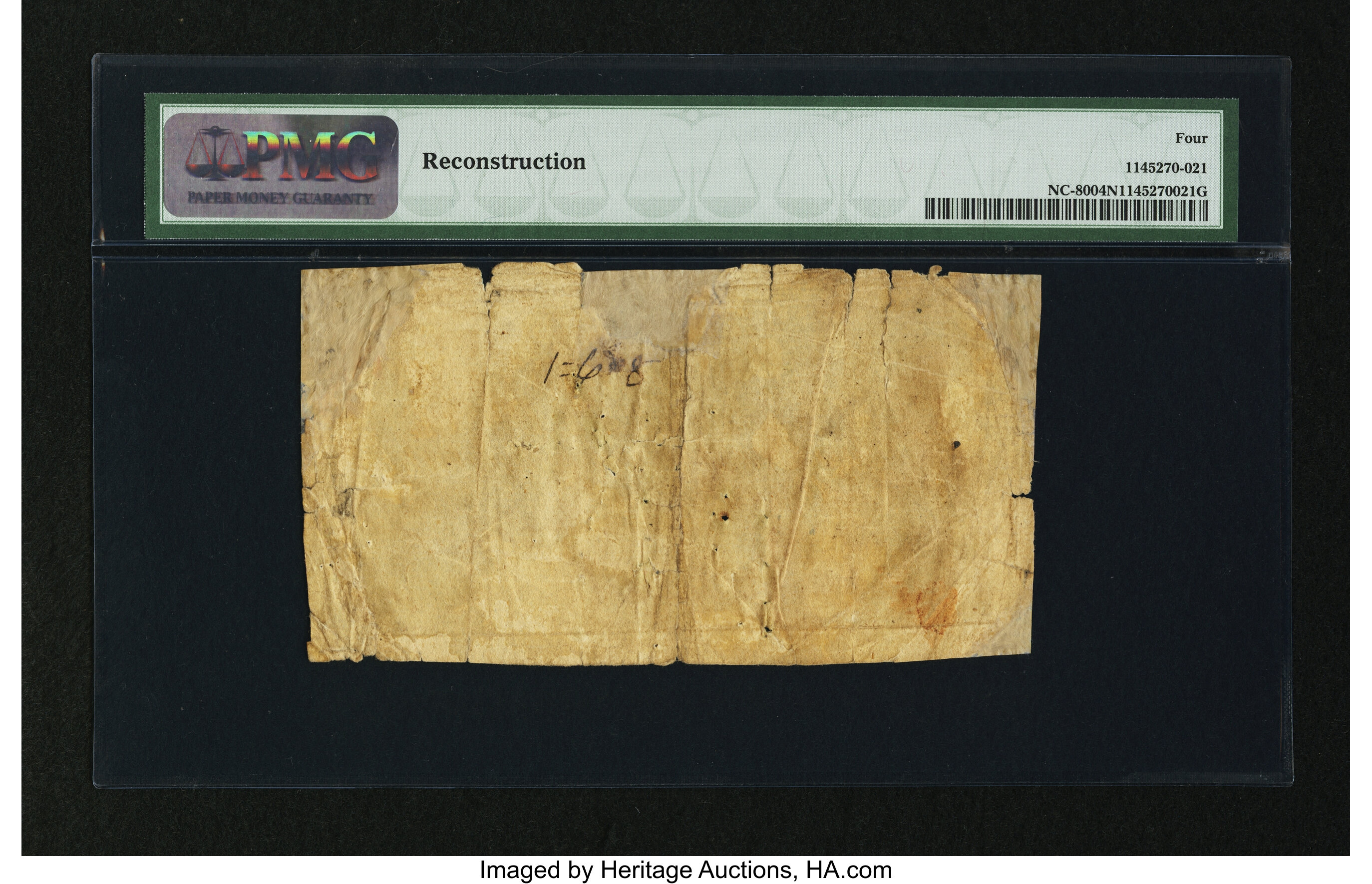 image for: North Carolina March 9, 1754 26s/8d PMG Good 4 Net....