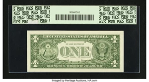 image for: Fr. 1900-B $1 1963 Federal Reserve Note. B-C Block. PCGS Gem New 65PPQ....