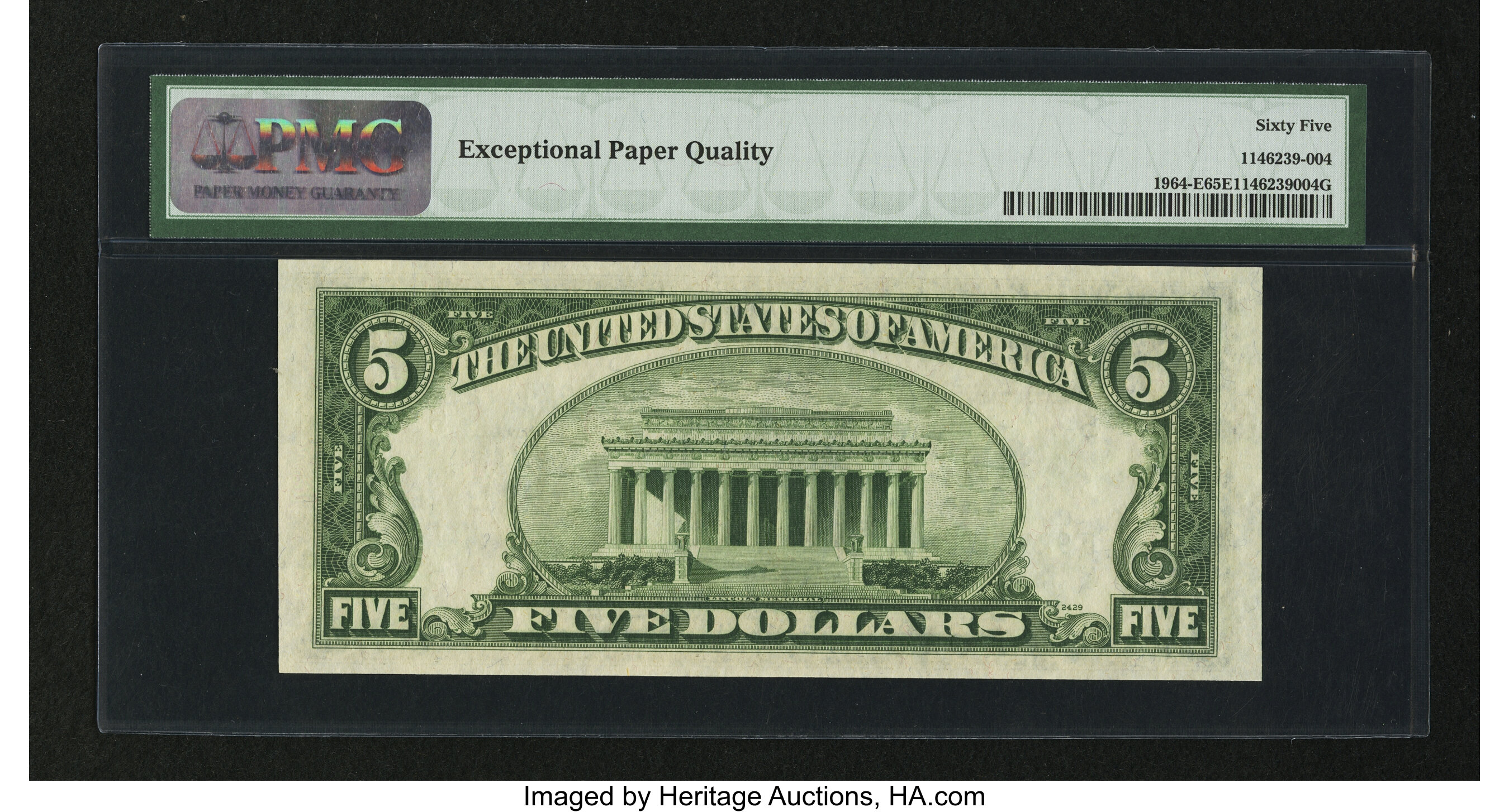 image for: Fr. 1964-E $5 1950C Federal Reserve Note. PMG Gem Uncirculated 65 EPQ....