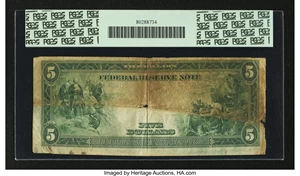 image for: Fr. 849 $5 1914 Federal Reserve Note PCGS Apparent Fine 15....