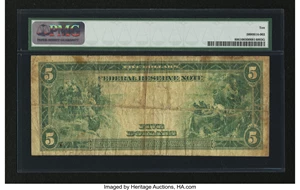 image for: Fr. 886 $5 1914 Federal Reserve Note PMG Very Good 10....