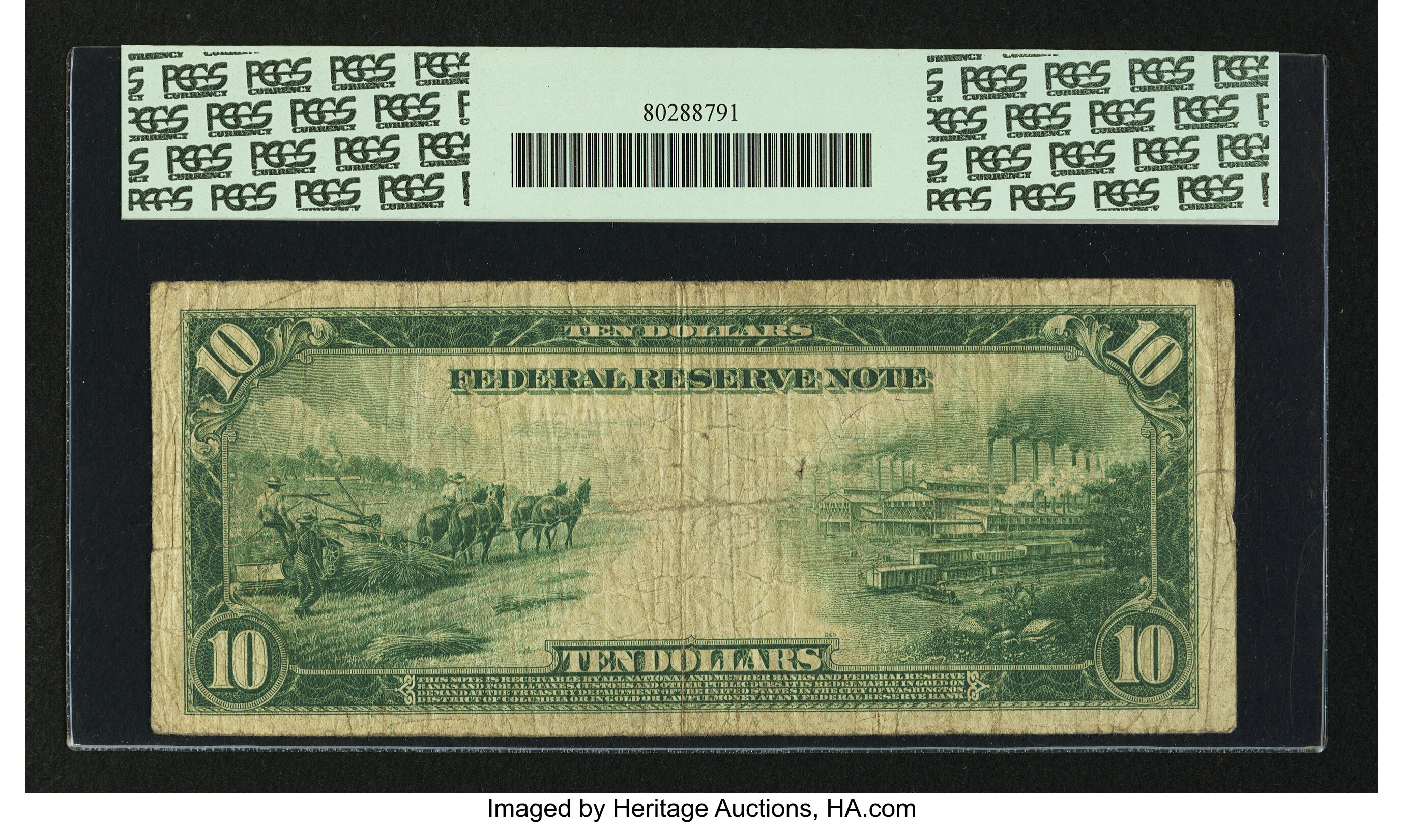 image for: Fr. 909 $10 1914 Federal Reserve Note PCGS Very Good 10....