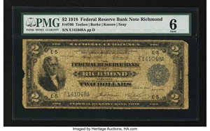 image for: Fr. 760 $2 1918 Federal Reserve Bank Note PMG Good 6....