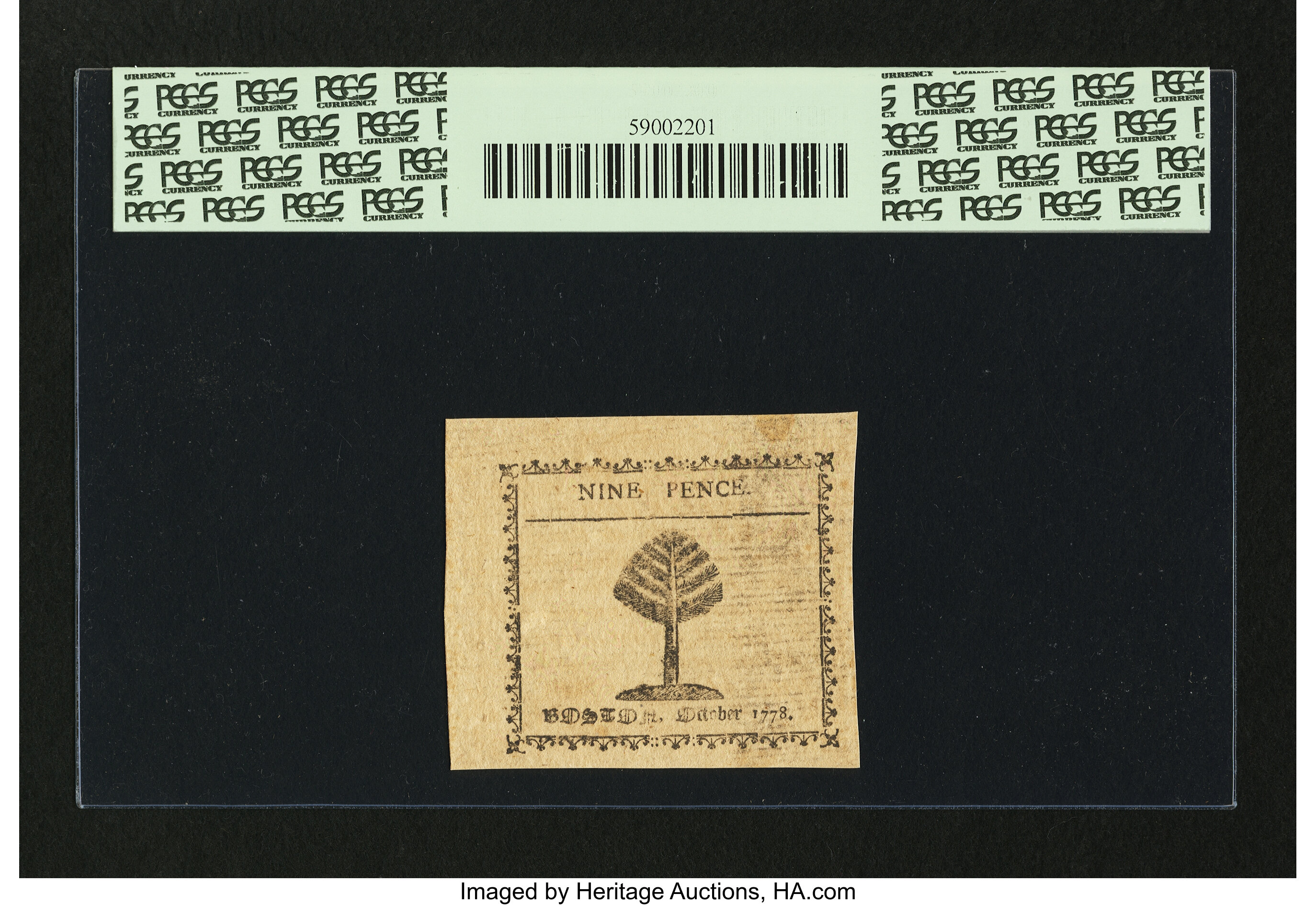image for: Massachusetts October 16, 1778 9d PCGS Choice New 63PPQ....