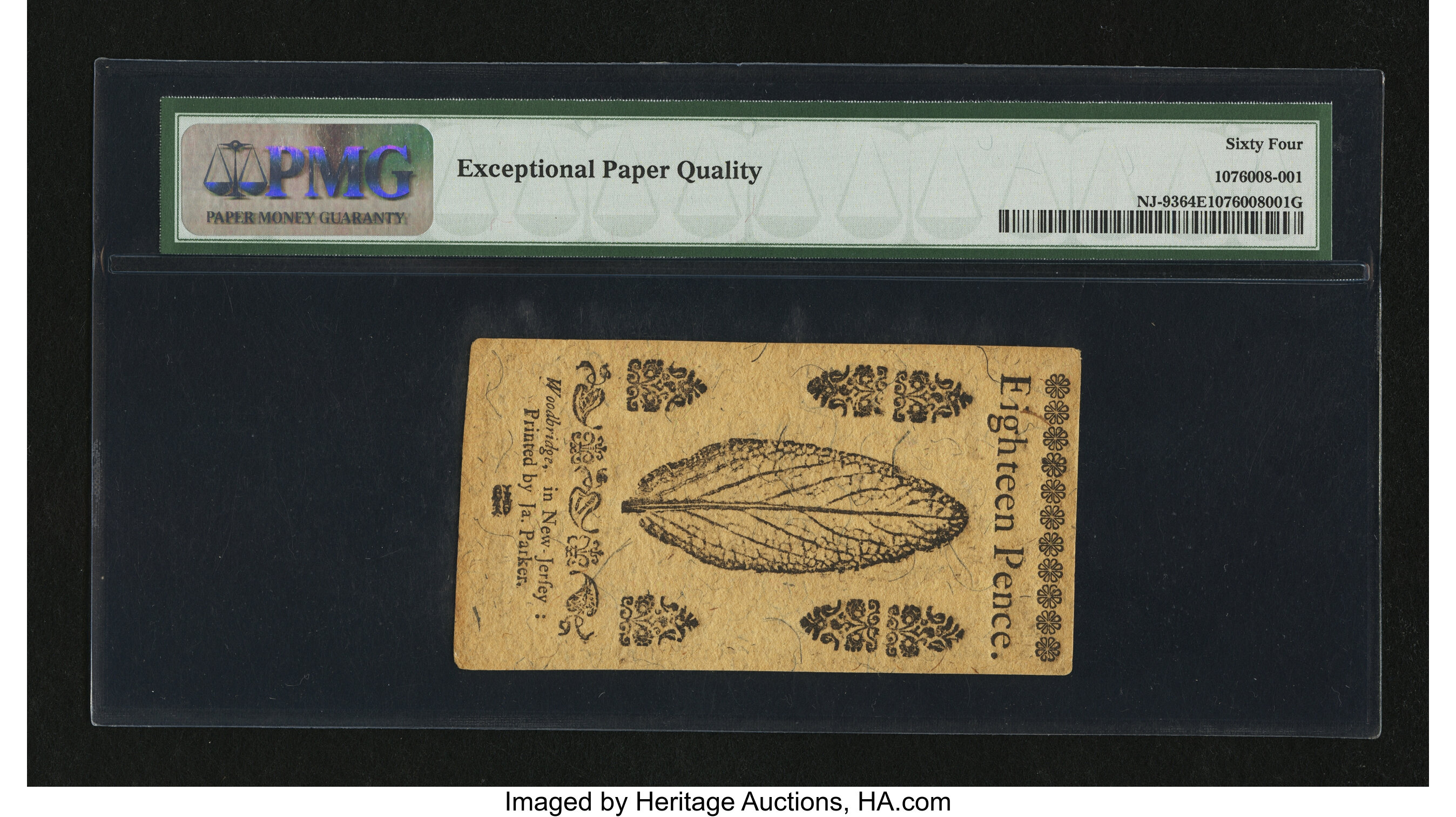 image for: New Jersey June 22, 1756 18d PMG Choice Uncirculated 64 EPQ....