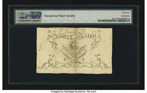 image for: South Carolina February 8, 1779 $80 PMG Choice Extremely Fine 45 EPQ....