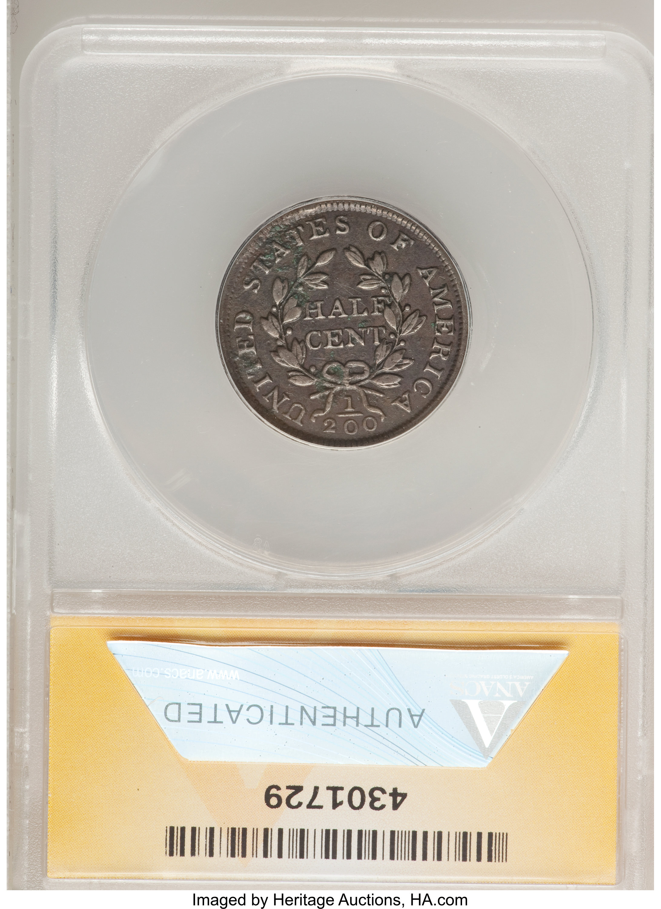 1804 1/2c Spiked Chin, C-7 MS BN AU58 BN thumbnail 22