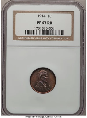 image for: 1914 1C PR67 Red and Brown NGC....