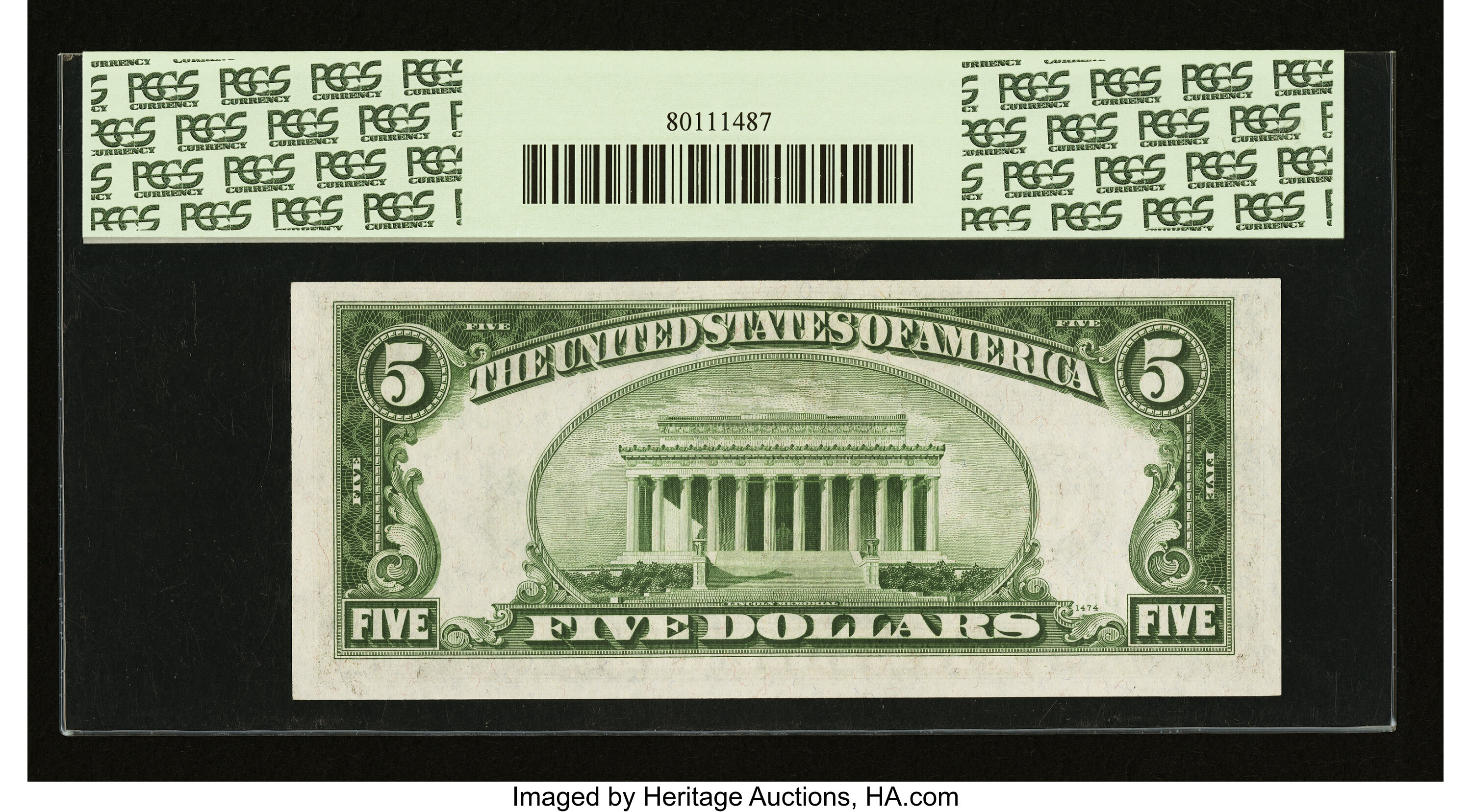 image for: Fr. 1958-D $5 1934B Federal Reserve Note. PCGS Choice New 63PPQ....