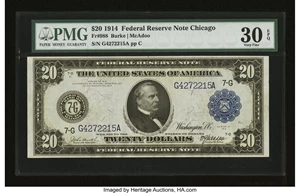 image for: Fr. 988 $20 1914 Federal Reserve Note PMG Very Fine 30 EPQ....