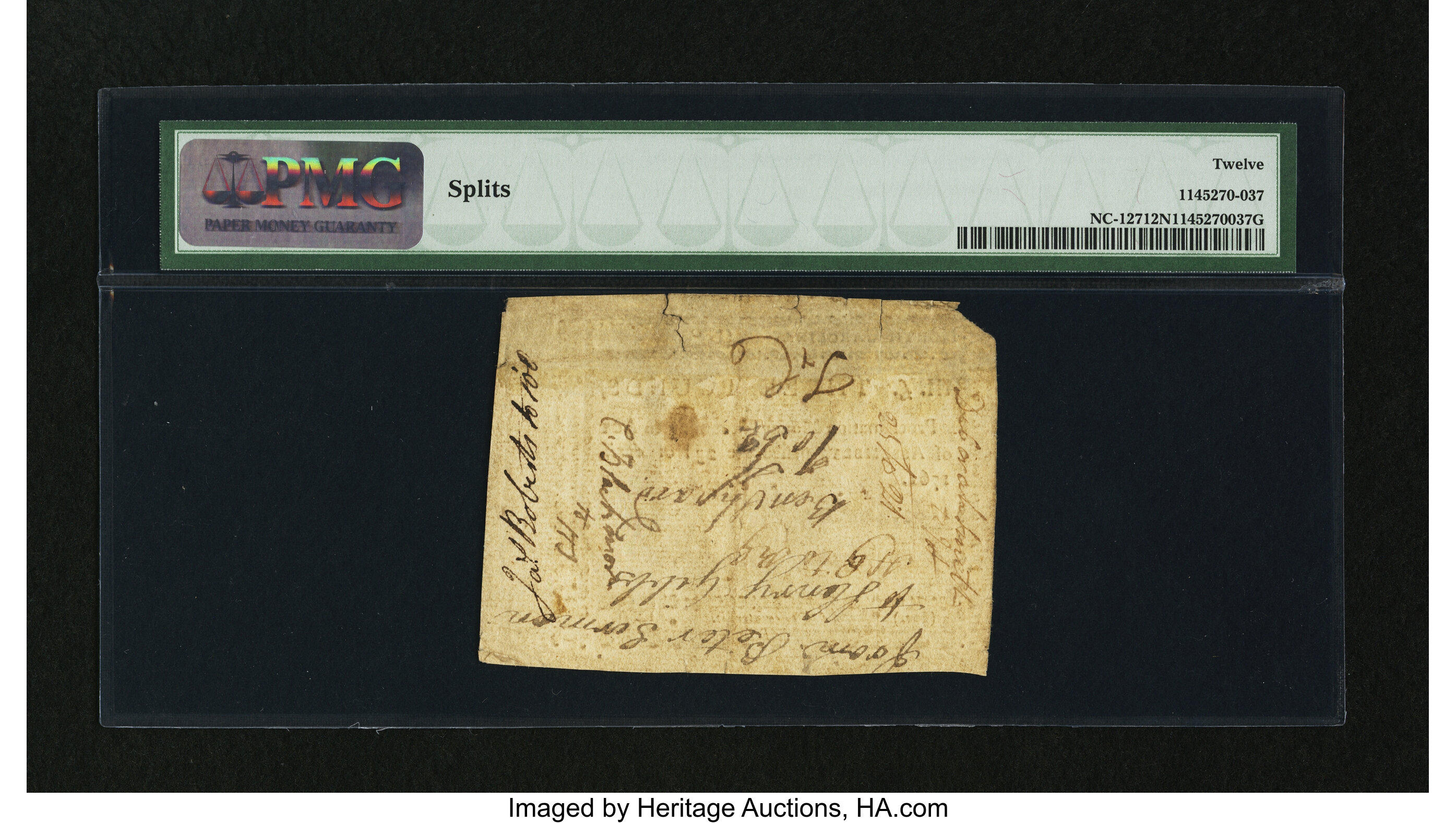 image for: North Carolina April 23, 1761 £3 PMG Fine 12 Net....