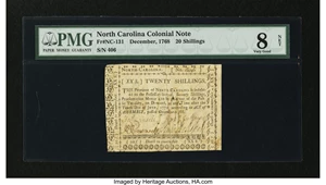 image for: North Carolina December, 1768 20s PMG Very Good 8 Net....