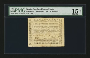 image for: North Carolina December, 1768 20s PMG Choice Fine 15 Net....
