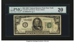 image for: Fr. 2100-B* $50 1928 Federal Reserve Note. PMG Very Fine 20....