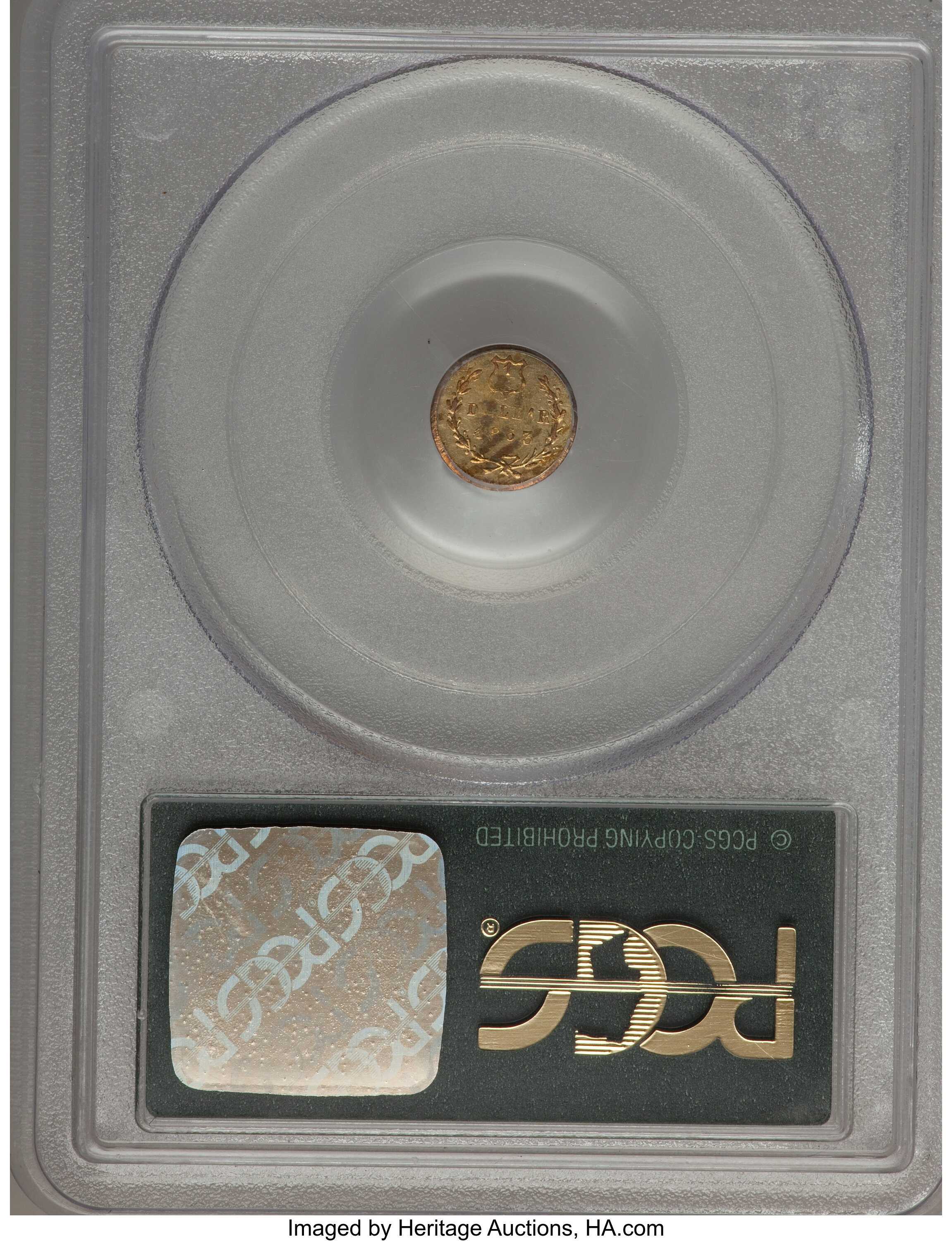 image for: 1863 25C Liberty Round 25 Cents, BG-820, R.5, AU53 PCGS. PCGS Population (2/28). NGC Census: (0/4).   (#10681)...