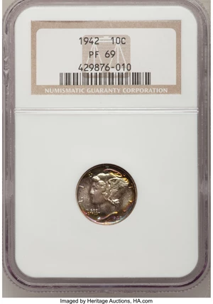 image for: 1942 10C PR69 NGC....