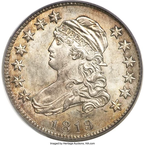 image for: 1819 25C Small 9 MS63 PCGS....