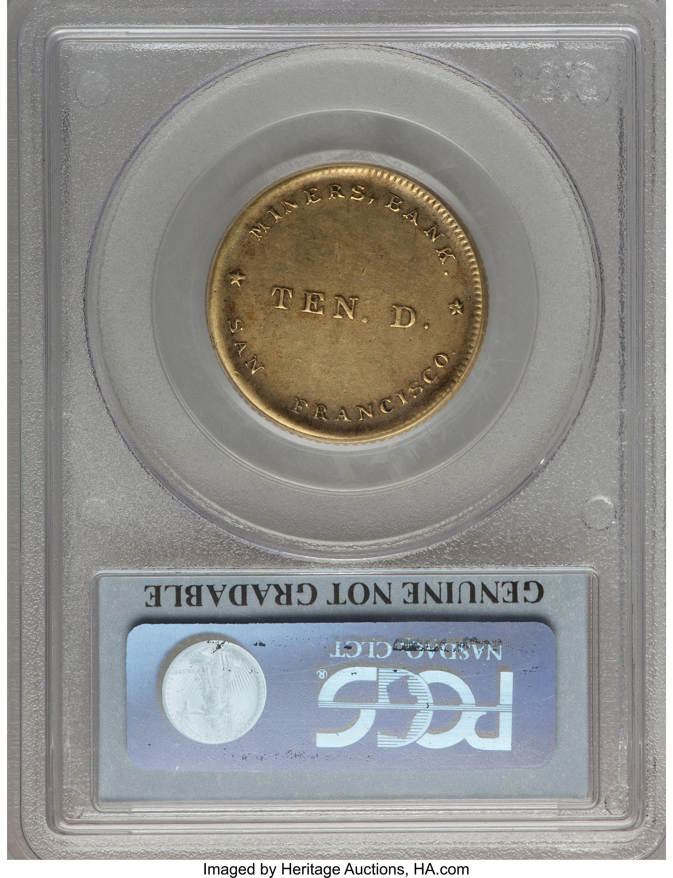 (1849) Miners Bank Crimped Border $10 MS  thumbnail 3