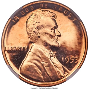 image for: 1953 1C PR68 Red Ultra Cameo NGC....