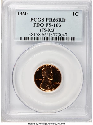 image for: 1960 1C Tripled Die PR66 Red PCGS. FS-103(FS-023). PCGS Population (2/8). NGC Census: (10/22). (#3416)From The Carter...