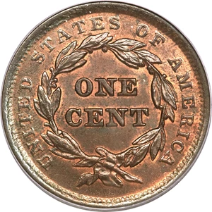 image for: 1842 1C Small Date MS64 Red and Brown PCGS....