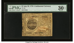 image for: Continental Currency July 22, 1776 $7 PMG Very Fine 30 EPQ....