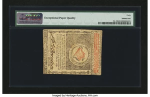 image for: New Jersey June 9, 1780 $8 PMG Extremely Fine 40 EPQ....