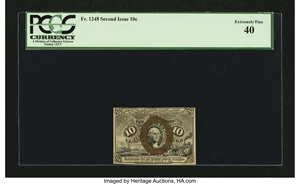 image for: Fr. 1248 10¢ Second Issue PCGS Extremely Fine 40....