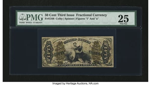 image for: Fr. 1348 50¢ Third Issue Justice PMG Very Fine 25....
