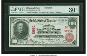 image for: Chicago, IL - $100 1902 Red Seal Fr. 686 The Continental NB Ch. # (M)2894...