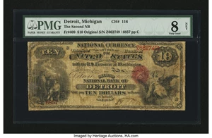 image for: Detroit, MI - $10 Original Fr. 409 The Second NB Ch. # 116...