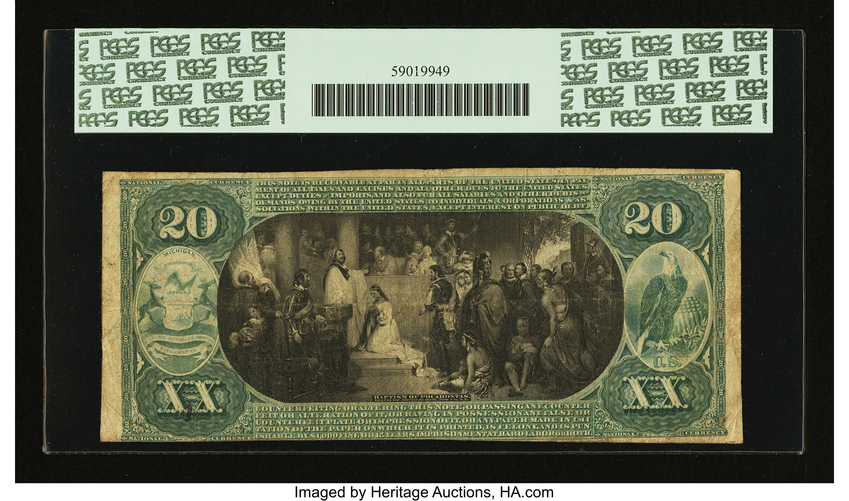 image for: Grand Rapids, MI - $20 1875 Fr. 435 The Fourth NB Ch. # 2611...