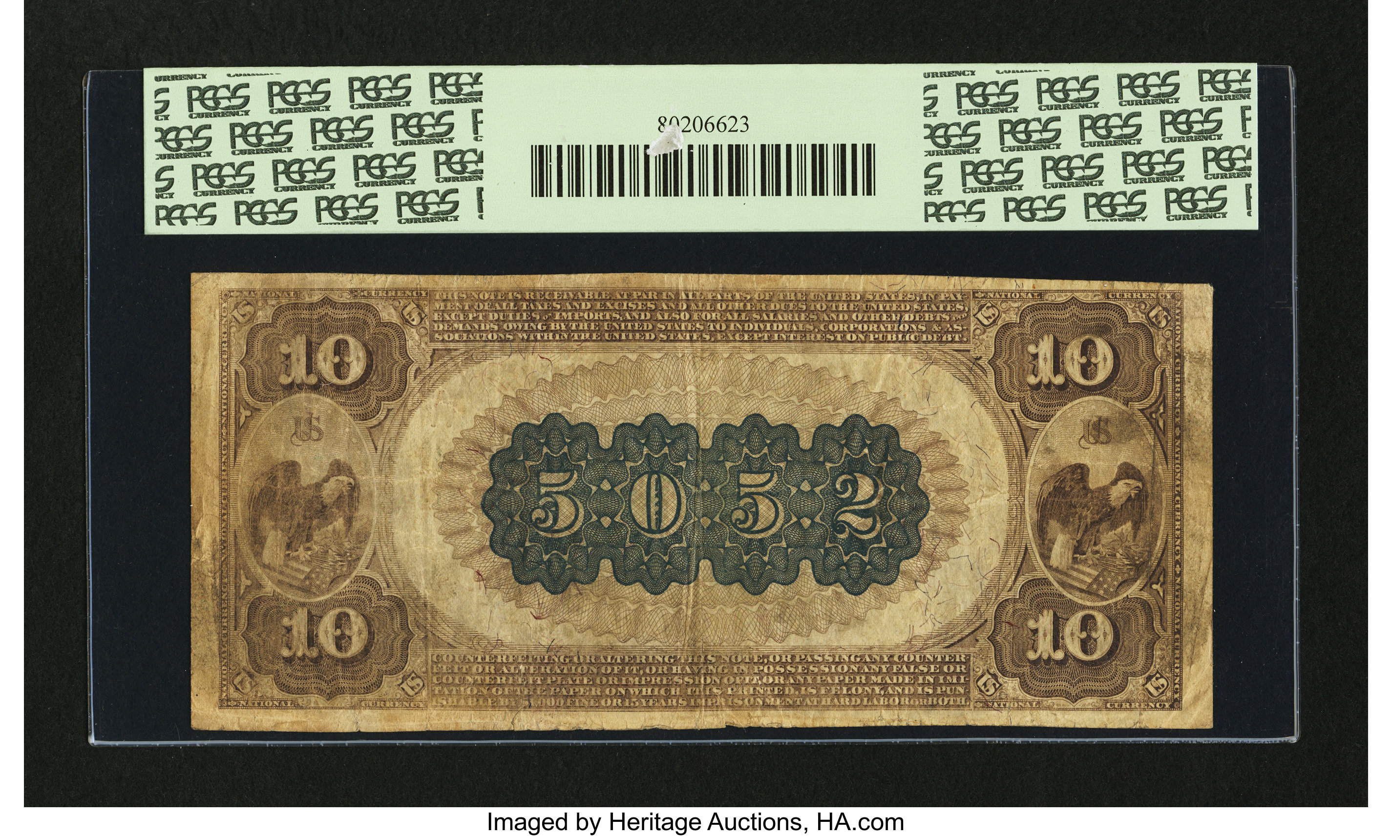 image for: McAlester, IT - $10 1882 Brown Back Fr. 491 The First NB Ch. # (W)5052...