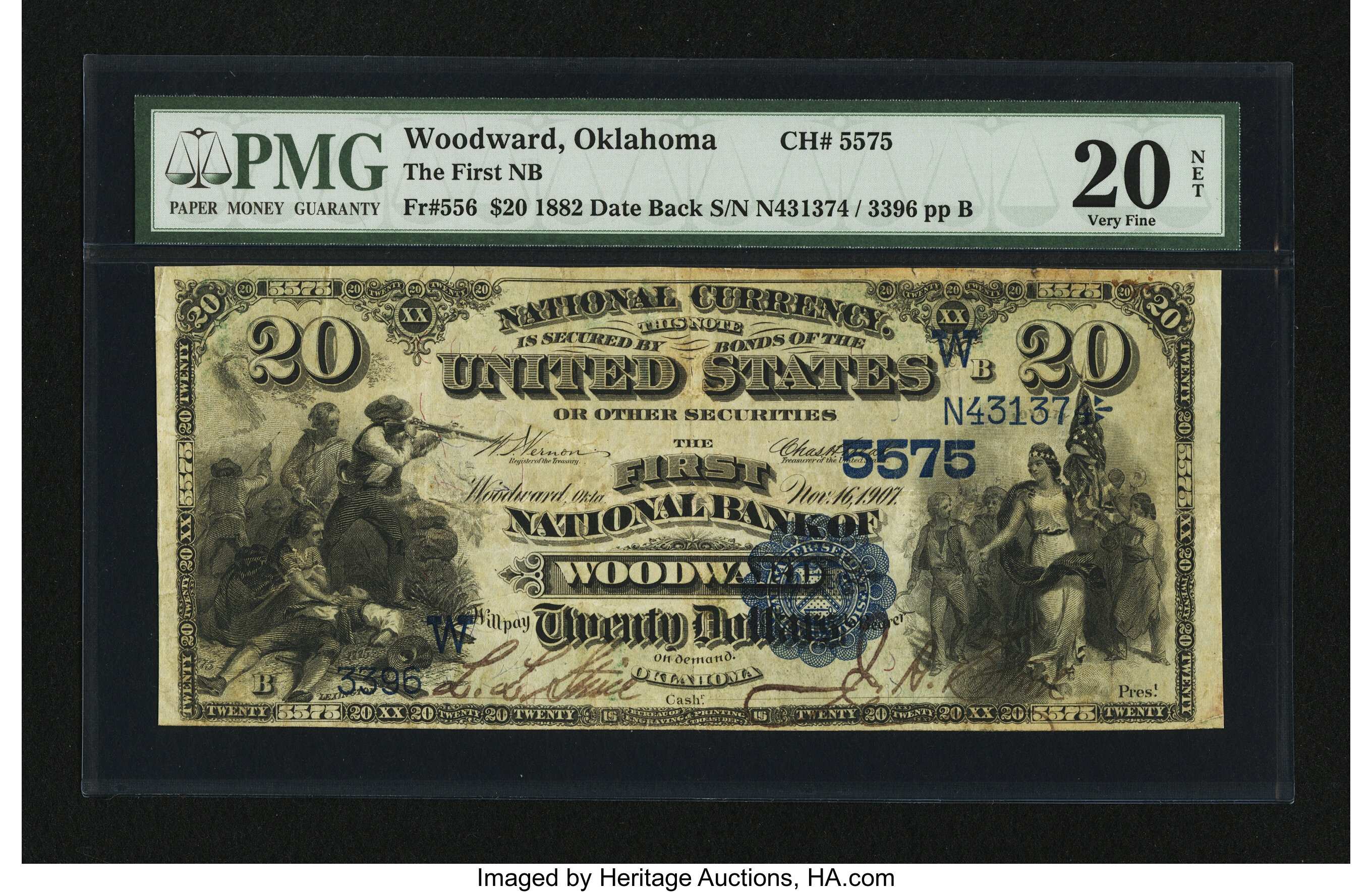 image for: Woodward, OK - $20 1882 Date Back Fr. 556 The First NB Ch. # (W)5575...