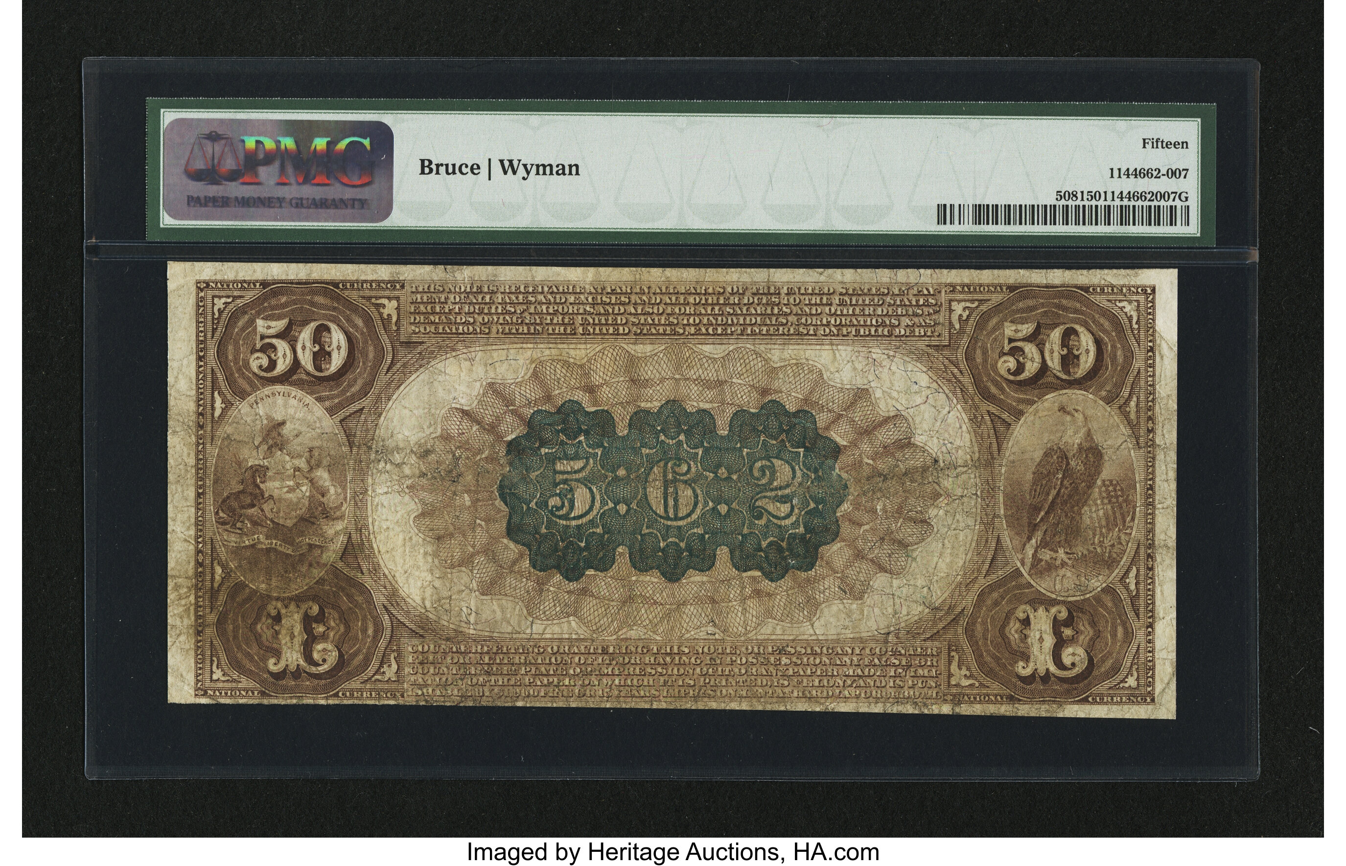 image for: New Castle, PA - $50 1882 Brown Back Fr. 508 The First NB Ch. # (E)562...