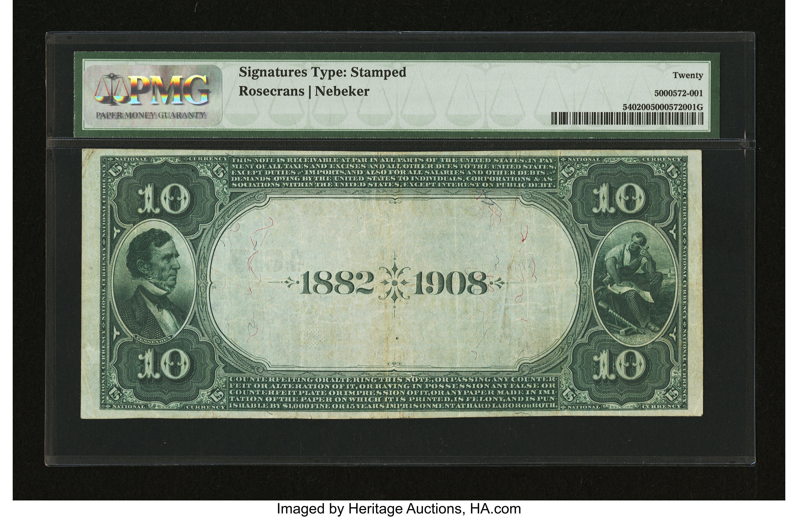 image for: Milwaukee, WI - $10 1882 Date Back Fr. 540 The Wisconsin NB Ch. # (M)4817...