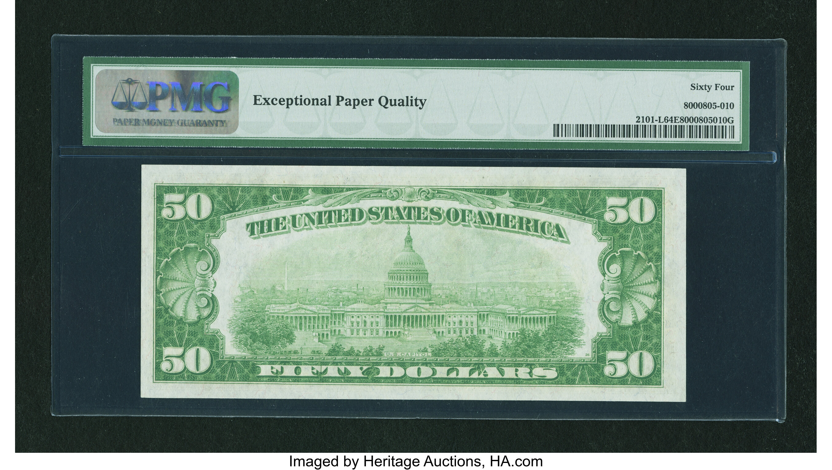 image for: Fr. 2101-L $50 1928A Federal Reserve Note. PMG Choice Uncirculated 64 EPQ....