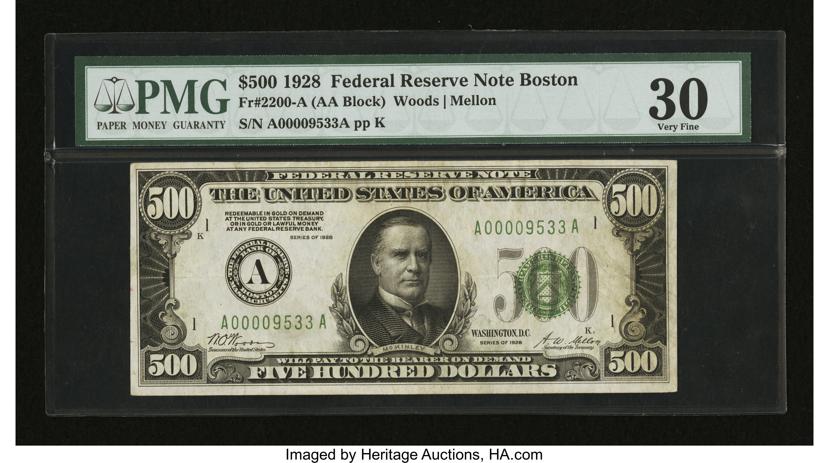 image for: Fr. 2200-A $500 1928 Federal Reserve Note. PMG Very Fine 30....